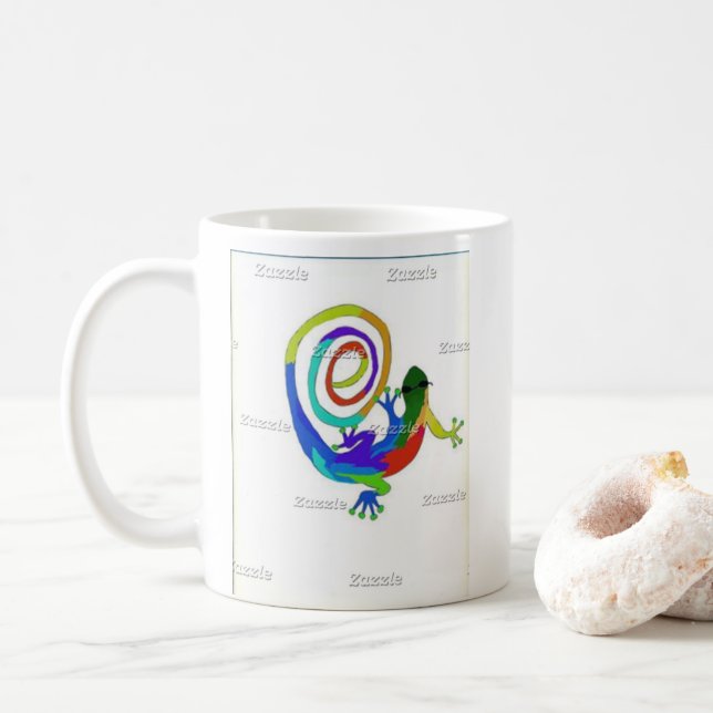 Caneca de café louca do lagarto de Doug (Com Donut)