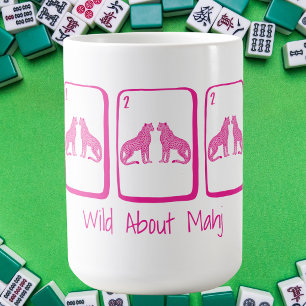 Caneca De Café Louca por Mahj Tigresa Rosa Telhas de Mahjong Prep