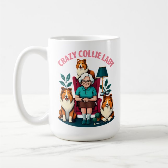 Caneca De Café Louca Senhora Collie (Esquerda)