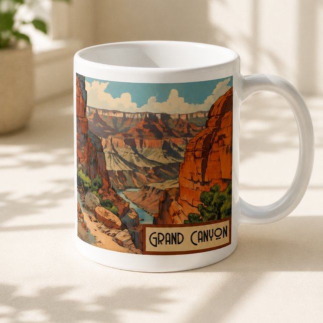 Caneca De Café Louças Retrô do Grand Canyon (Criador carregado)