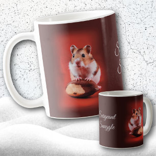 Caneca De Café Loucos de Hamster e Brasil em Vermelho