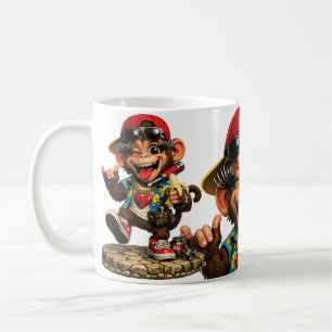 Caneca De Café Loucura de Macaco