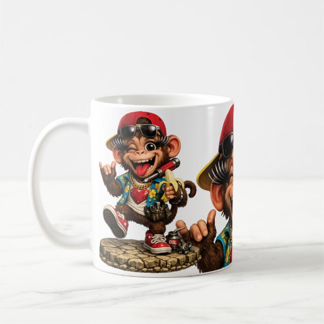 Caneca De Café Loucura de Macaco (Esquerda)