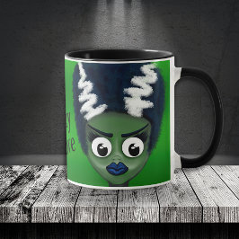 Caneca De Café Loucura personalizada no amor Noiva de Frankenstei