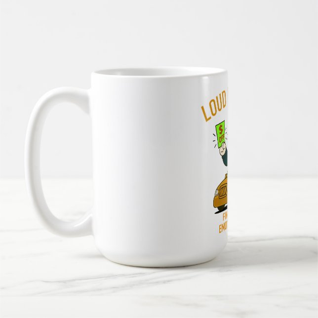 Caneca De Café Loud Budgeting Cat — Financially Loud, Emotionally (Esquerda)