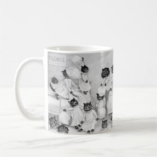 Caneca De Café Louis Wain Cat Art Seja Boa Luta travesseiro