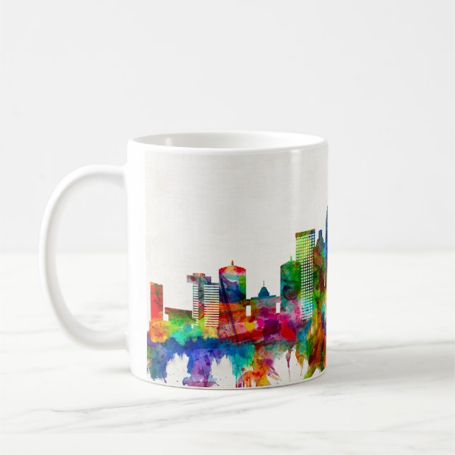 Caneca De Café Louisville Kentucky Skyline (Esquerda)