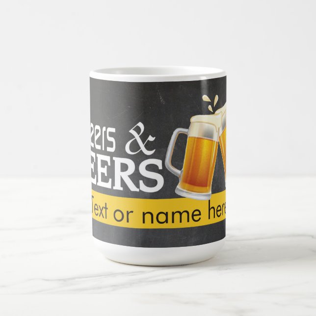 Caneca de café lousa Cheers and Beers (Centro)