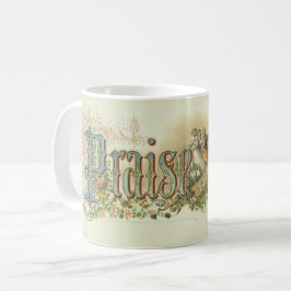 Caneca De Café "Louvado Seja o Senhor" Arte Cristã Vintage
