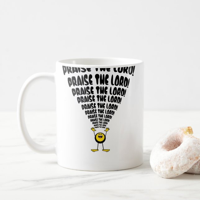 Caneca De Café Louvado Senhor Emoji (Com Donut)