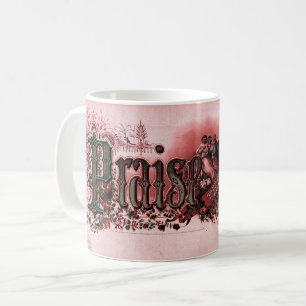 Caneca De Café "Louvado Senhor" Vermelho Profundo e Verde