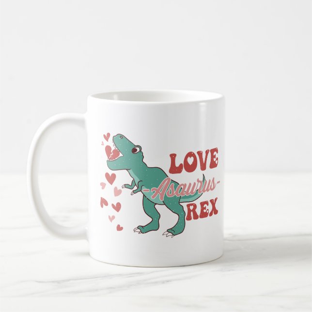 Caneca De Café Love-Asaurus Rex Funny (Esquerda)