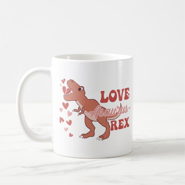 Caneca De Café Love-Asaurus Rex Funny (Esquerda)