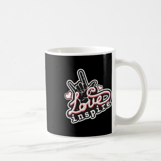 Caneca De Café Love Asl Ily Hand Sign Language Daf Consciência (Direita)