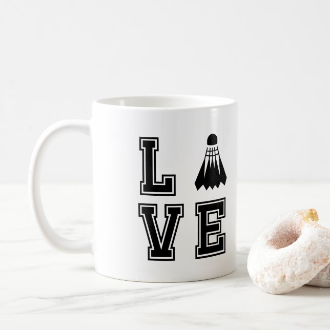Caneca De Café Love Badminton (Com Donut)