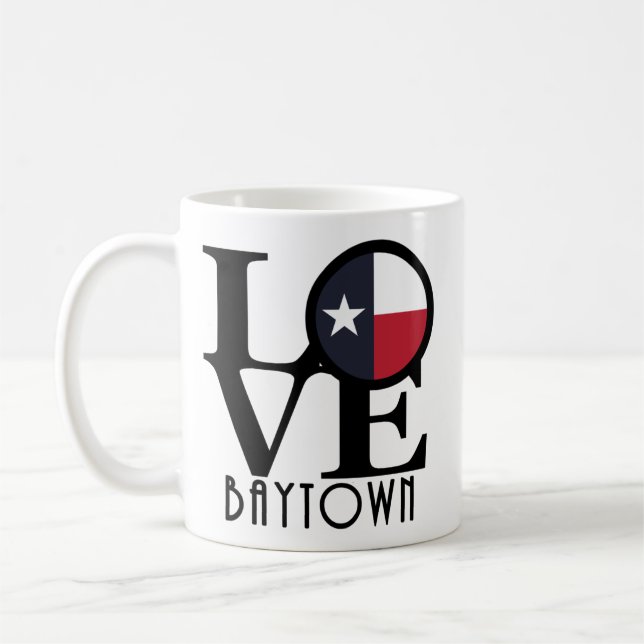 Caneca De Café LOVE Baytown Texas 11oz (Esquerda)