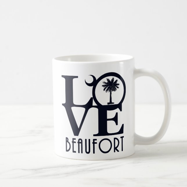 Caneca De Café LOVE Beaufort SC 11oz (Direita)