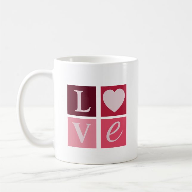 Caneca De Café LOVE Block Heart Mug (Esquerda)