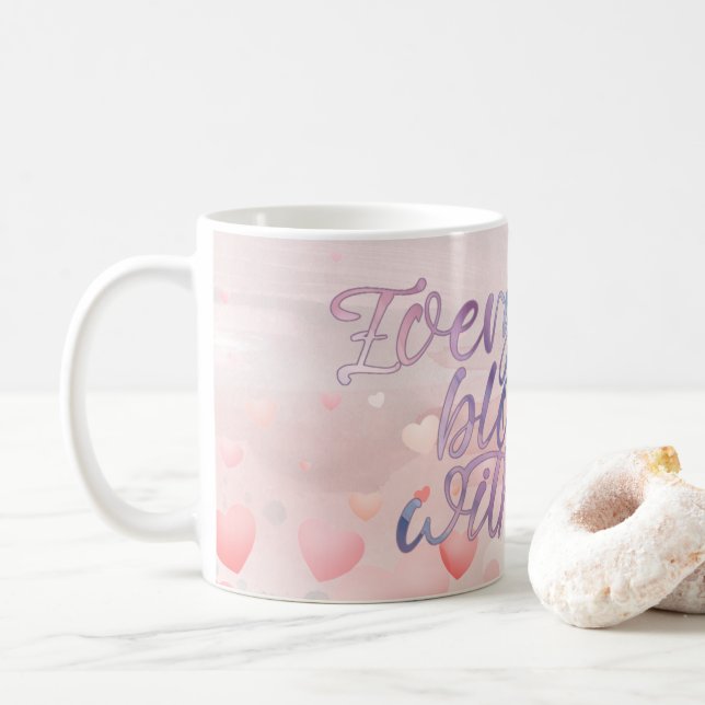 Caneca De Café Love Blooms Pastel Heart Mug (Com Donut)