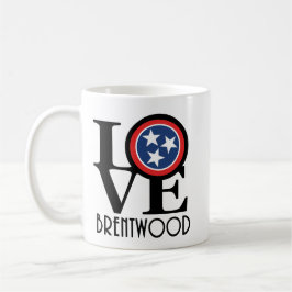 Caneca De Café LOVE Brentwood Tennessee 11oz