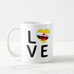 Caneca De Café Love - Brunei Flag