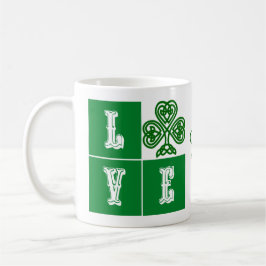 Caneca De Café Love Celtic Shamrock Hearts Ireland Motto