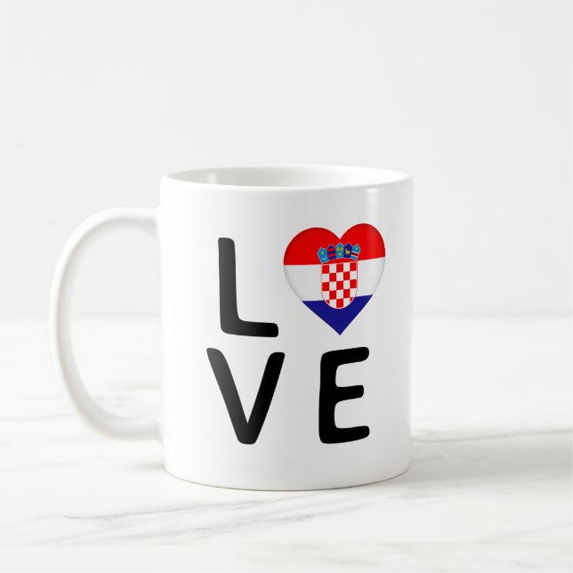 Caneca De Café Love - Croácia Flag (Esquerda)