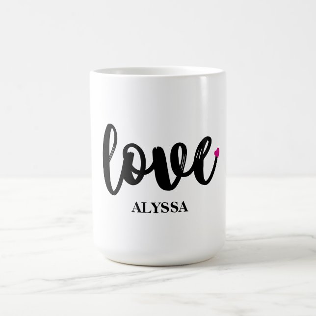 Caneca De Café LOVE Custom Name Mug, Dia de os namorados Gift, (Centro)