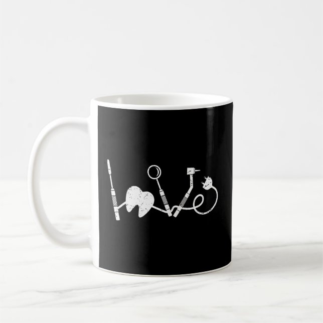 Caneca De Café Love Dentist Dental Assistant Dental Hyg (Esquerda)