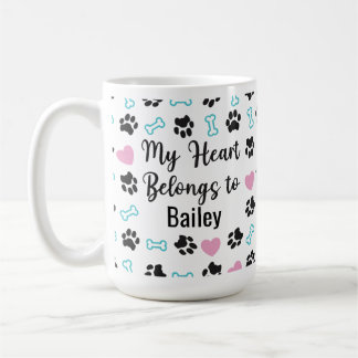 Caneca De Café Love dogs Custom Name Photo Mug Gift