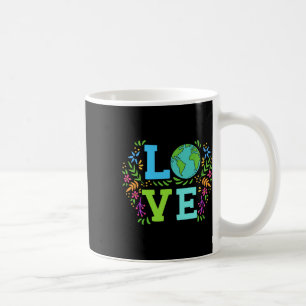 Caneca De Café Love Earth Salve O Planeta Vintage Floral Earth Da
