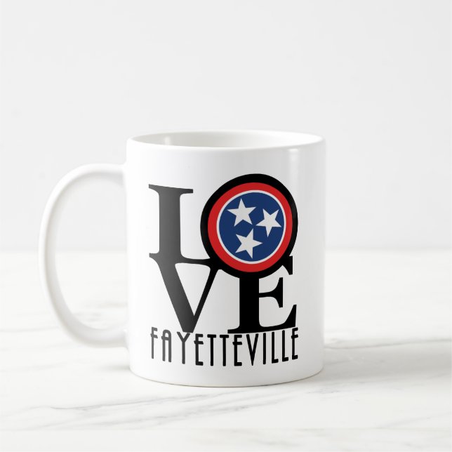 Caneca De Café LOVE Fayetteville Tennessee (Esquerda)