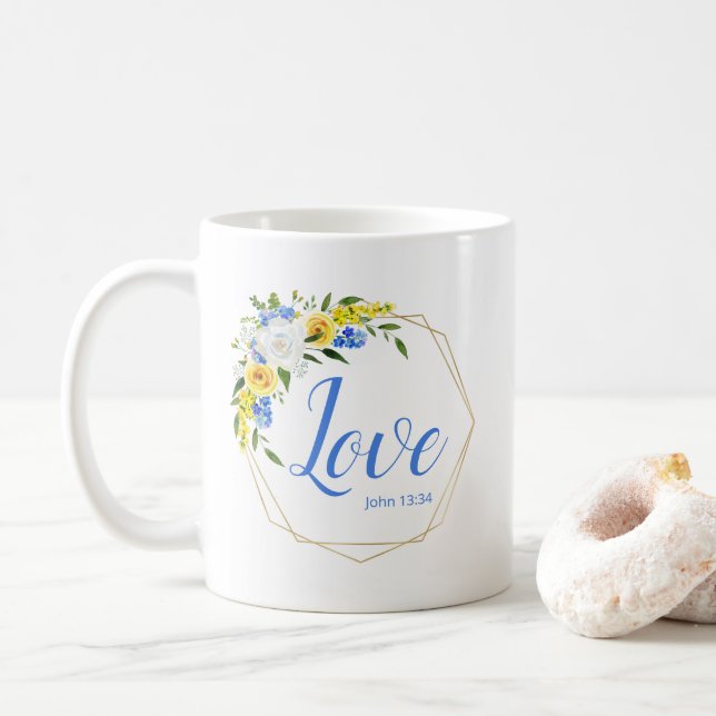 Caneca De Café Love Floral (Com Donut)