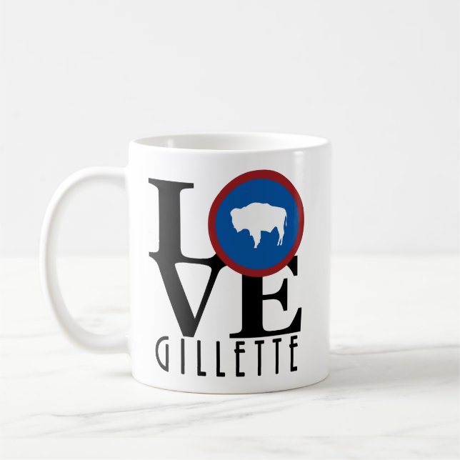 Caneca De Café LOVE Gillette Wyoming 11oz (Esquerda)