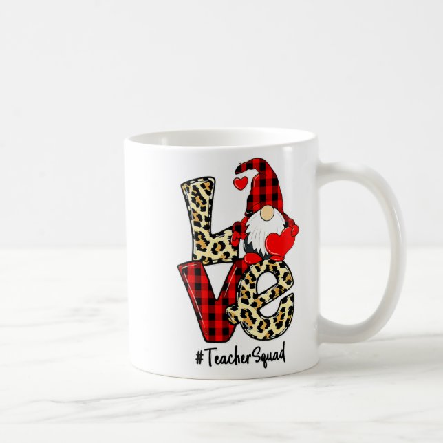 Caneca De Café Love Gnome Teacher Squad Happy Valentine Gnome Tea (Direita)