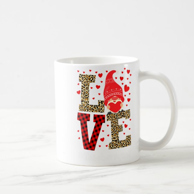 Caneca De Café Love Gnome Teacher Squad Valentines Day Teacher St (Direita)