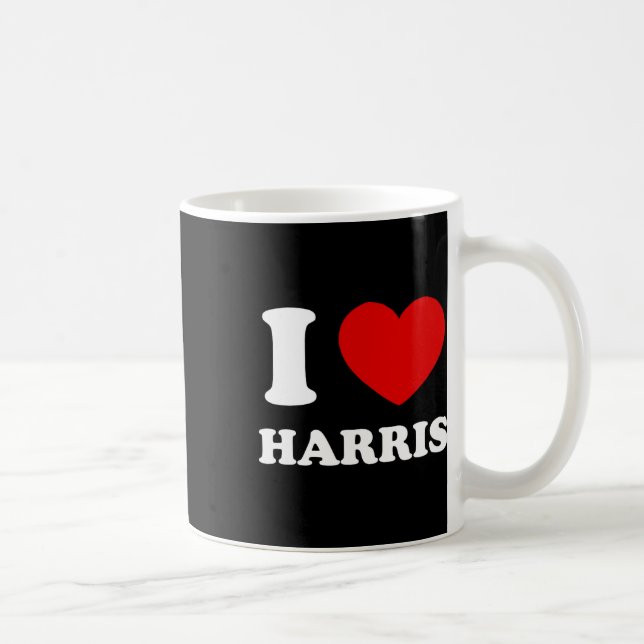 Caneca De Café Love Harris I Heart Harris Funny First Name Harris (Direita)