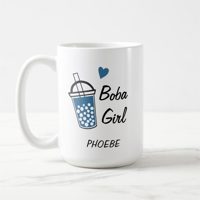 Caneca De Café Love Heart Boba Girl Personalizada Novidade Person (Esquerda)