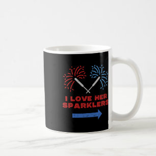 Caneca De Café Love Her Sparklers Casal Combinando 4 De Julho Hom