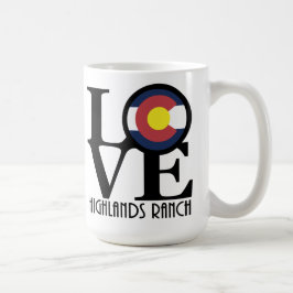 Caneca De Café LOVE Highlands Ranch Colorado 15 oz