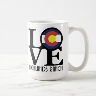 Caneca De Café LOVE Highlands Ranch Colorado 15 oz