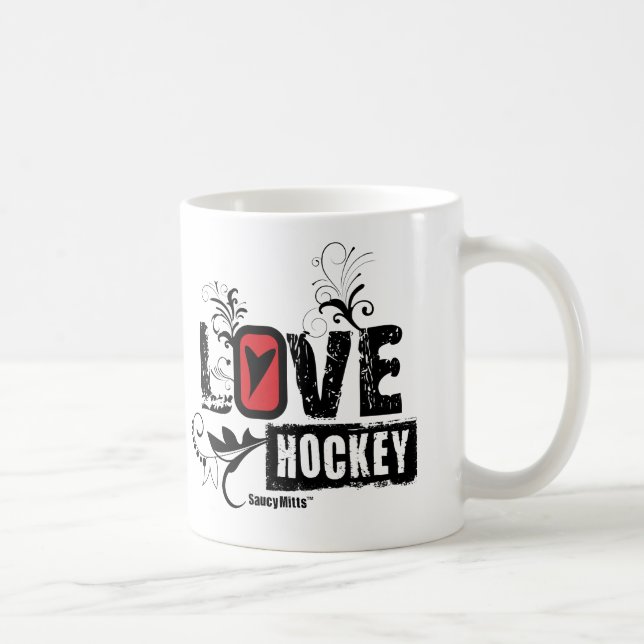 Caneca De Café Love Hockey Swirl (Direita)
