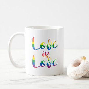 Caneca De Café Love Is Love Script Orgulho gay