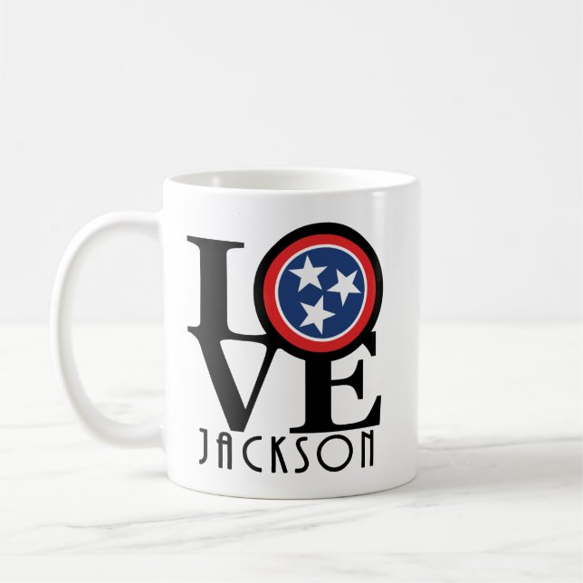 Caneca De Café LOVE Jackson Tennessee 11oz (Esquerda)