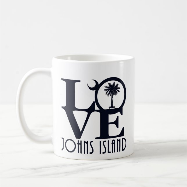 Caneca De Café LOVE Johns Island SC 11oz (Esquerda)