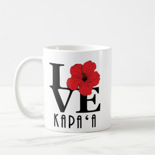 Caneca De Café LOVE Kapa`A Red Hibiscus 11oz