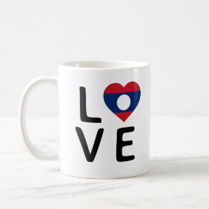 Caneca De Café Love - Laos Flag