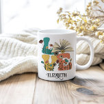Caneca De Café LOVE Livros Nome Personalizado Retro Flores Selvag<br><div class="desc">Celebre sua paixão por ler com nossos livros AMOR Nome personalizado Retrorando flores silvestres Coffee Mug. Esta charmosa caneca apresenta a palavra "AMOR" com uma pilha de livros que formam o "O", colocado sobre um fundo de flores silvestres retrorreflectoras vibrantes que adicionam um toque de talento boêmico. O design exude...</div>