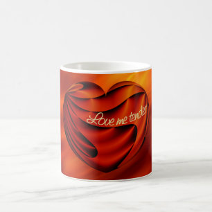 Caneca De Café Love Me Tender ondas vermelhas