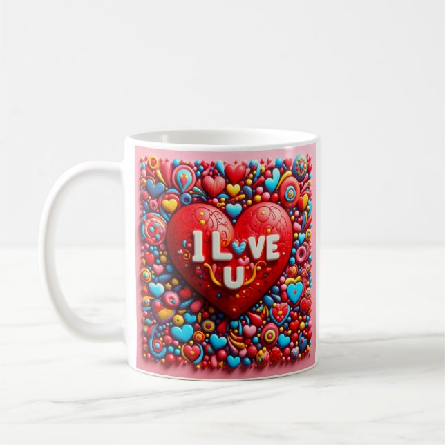 Caneca De Café Love message Mug (Esquerda)